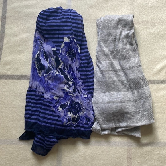 American Eagle Outfitters Accessories - Scarf Bundle. Purple Floral and Gray Infinity Scarf